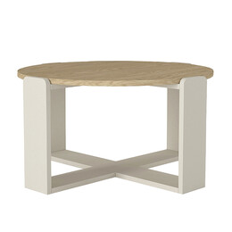 Τραπεζάκι Σαλονιού Rebel Megapap Χρώμα Rota oak - Sandstone Ø70x38εκ.