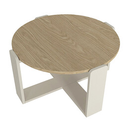 Τραπεζάκι Σαλονιού Rebel Megapap Χρώμα Rota oak - Sandstone Ø70x38εκ.
