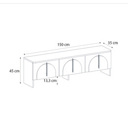 Έπιπλο Τηλεόρασης Rebel Megapap Χρώμα Rota oak - Sandstone 150x35x45εκ.