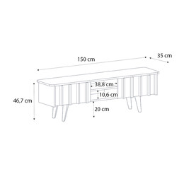 Έπιπλο Τηλεόρασης Gemma Megapap Χρώμα Sepet oak 150x35x46,7εκ.