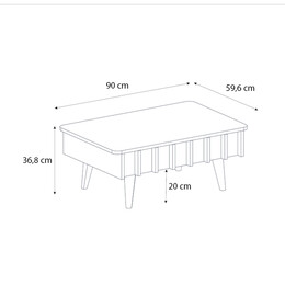 Τραπεζάκι Σαλονιού Gemma Megapap Χρώμα Sepet oak 90x59,6x36,8εκ.