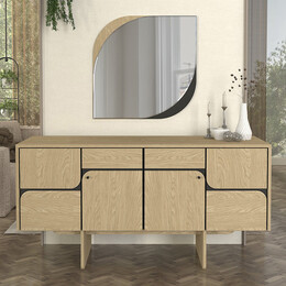 Καθρέπτης Τοίχου Lava Μegapap Χρώμα Rota oak - Ανθρακί 70x2,2x70εκ.