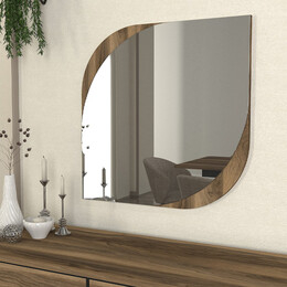 Καθρέπτης Τοίχου Lava Μegapap Χρώμα Καρυδί 70x2,2x70εκ.