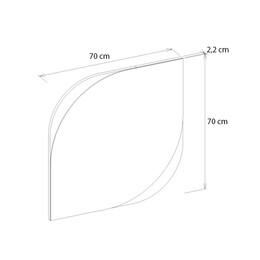 Καθρέπτης Τοίχου Lava Μegapap Χρώμα Μαύρο 70x2,2x70εκ.