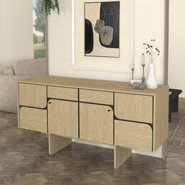 Μπουφές Lava Megapap Χρώμα Rota oak - Ανθρακί 150x44,6x76εκ.