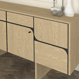 Μπουφές Lava Megapap Χρώμα Rota oak - Ανθρακί 150x44,6x76εκ.