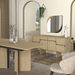 Μπουφές Lava Megapap Χρώμα Rota oak - Ανθρακί 150x44,6x76εκ.