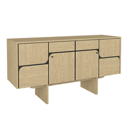 Μπουφές Lava Megapap Χρώμα Rota oak - Ανθρακί 150x44,6x76εκ.