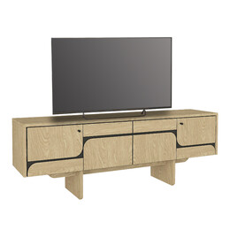 Έπιπλο Τηλεόρασης Lava Megapap Χρώμα Rota oak - Ανθρακί 150x35x51,3εκ.