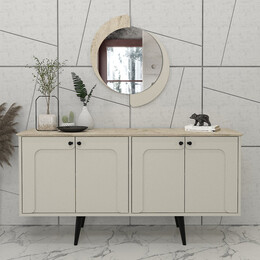 Καθρέπτης Τοίχου Sevilla Μegapap Χρώμα Sandstone - Travertine 59,2x2,2x69εκ.