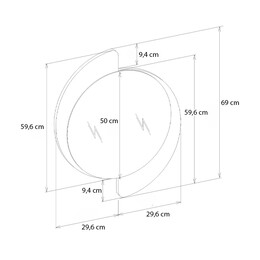 Καθρέπτης Τοίχου Sevilla Μegapap Χρώμα Sandstone - Travertine 59,2x2,2x69εκ.