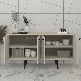 Μπουφές Sevilla Megapap Χρώμα Sandstone - Travertine 150x44,6x72,2εκ.