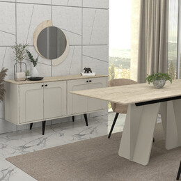 Μπουφές Sevilla Megapap Χρώμα Sandstone - Travertine 150x44,6x72,2εκ.