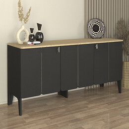 Μπουφές Pedro Megapap Χρώμα Ανθρακί - Rota oak 150x45x75εκ.