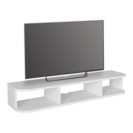 Έπιπλο Τηλεόρασης Επιτοίχιο Bask Megapap με led Χρώμα Λευκό 120x29,6x19,2εκ.