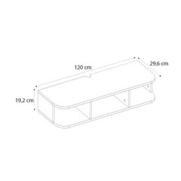 Έπιπλο Τηλεόρασης Επιτοίχιο Bask Megapap με led Χρώμα Λευκό 120x29,6x19,2εκ.