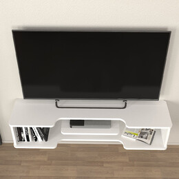 Έπιπλο Τηλεόρασης Επιτοίχιο Perry Megapap Χρώμα Λευκό 120x29,6x25,6εκ.