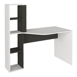 Γραφείο Εργασίας Gemini Megapap Χρώμα Ανθρακί - Λευκό 121,8x59,6x131,8εκ.