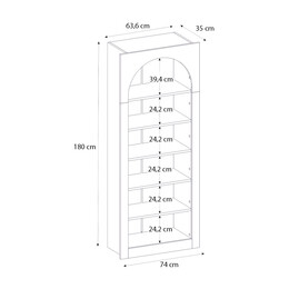 Βιβλιοθήκη Voila Megapap Χρώμα Λευκό 74x35x180εκ.