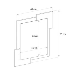 Καθρέπτης Τοίχου Selinos Μegapap Χρώμα Sandstone - Rota oak 65x2,2x85εκ.