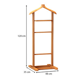 Επιδαπέδια Κρεμάστρα Beta Megapap Ξύλινη Χρώμα Φυσικό 48x35x120εκ.