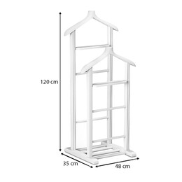 Επιδαπέδια Κρεμάστρα Beta ii Megapap Ξύλινη Χρώμα Λευκό 48x35x120εκ.