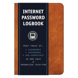 Internet Password Logbook (Cognac Leatherette)