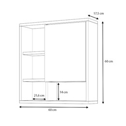 Καθρέπτης Μπάνιου Demo Μegapap Χρώμα Λευκό 60x17,5x60εκ.
