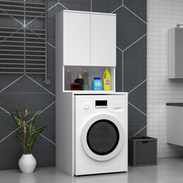 Έπιπλο Πλυντηρίου Cozen Megapap Χρώμα Λευκό 65x60x178εκ.