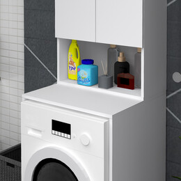 Έπιπλο Πλυντηρίου Cozen Megapap Χρώμα Λευκό 65x60x178εκ.