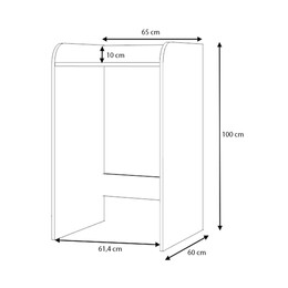 Έπιπλο Πλυντηρίου Toren Megapap Χρώμα Λευκό 65x60x100εκ.
