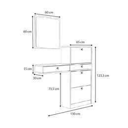 Έπιπλο Εισόδου Pego Megapap Χρώμα Καρυδί 130x30x123,3εκ.