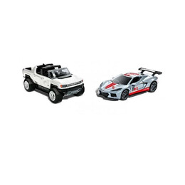 Mattel hot Wheels: Pull-Back Speeders - gmc Hummer ev  Corvette C8.r (Hpr94)