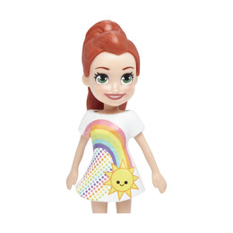 Mattel Polly Pocket Impulse Doll - Lila in Rainbow Dress (Hdw47)