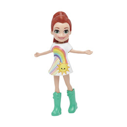 Mattel Polly Pocket Impulse Doll - Lila in Rainbow Dress (Hdw47)