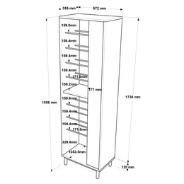 Παπουτσοθήκη ArteLibre INVERCLYDE Φυσικό/Ανθρακί Μοριοσανίδα/Μελαμίνη 57.2x35.5x173.6cm