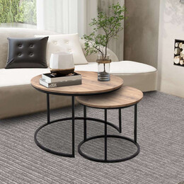 Τραπεζάκια Σαλονιού Gary Megapap mdf - Μεταλλικό Χρώμα Ακακίας 65x65x44εκ.