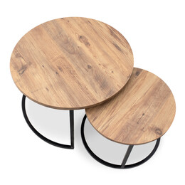 Τραπεζάκια Σαλονιού Gary Megapap mdf - Μεταλλικό Χρώμα Ακακίας 65x65x44εκ.