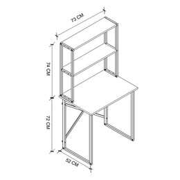 Γραφείο Εργασίας Pope Megapap Χρώμα Pine oak 73x52x146εκ.