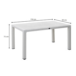 Τραπέζι Πολυπροπυλενίου Kalan Megapap Χρώμα Λευκό 150x90x75εκ.