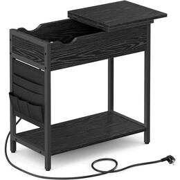 Vasagle Ορθογώνιο Βοηθητικό Τραπεζάκι Ξύλινο Black Wood Effect 60x31.5x60εκ (Let311b56) (Vaslet311b56)