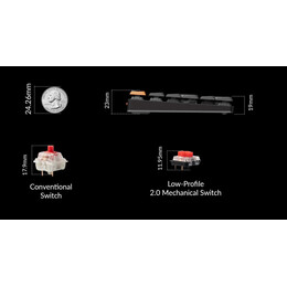 Keychron K3 V3 (K3X-B1) QMK Wireless Mechanical Keyboard Red Switch RGB 75% US Layout