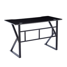 ΓΡΑΦΕΙΟ 120X60X75εκ.ΜΑΥΡΟ MDF/ΜΑΥΡΟ ΜΕΤΑΛΛΙΚΟ