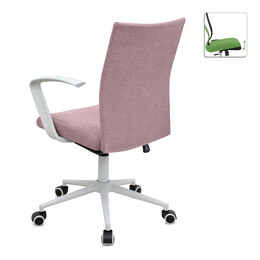Καρέκλα Γραφείου Berlin Megapap Υφασμάτινη Χρώμα ροζ - Λευκό 64x63x89/96εκ.