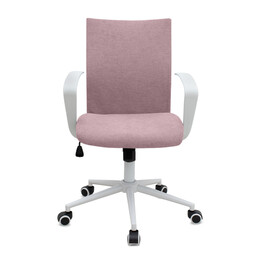 Καρέκλα Γραφείου Berlin Megapap Υφασμάτινη Χρώμα ροζ - Λευκό 64x63x89/96εκ.