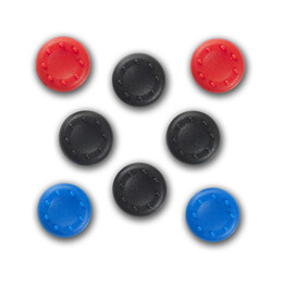 Spartan Gear - Silicon Thumb Grips Universal (8pcs - Colour: 4pcs Black, 2pcs Red, 2pcs Blue)