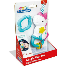 As Baby Clementoni Interactive Rattle fun Unicorn Shake  Play (1000-17333)
