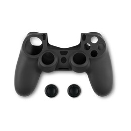 Spartan Gear - Controller Silicon Skin Cover and Thumb Grips (Compatible With Playstation 4) (Colour: Black)