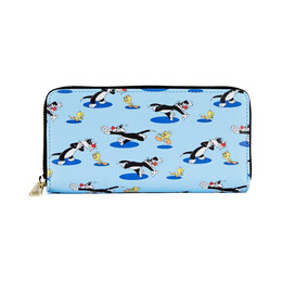 Loungefly Looney Tunest Tweety  Sylvester aop zip Wallet (Ltwa0005)