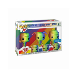 Funko Pops! With Purpose dc Pride: 3-Pack Heroes - Poison Ivy, Harley Quinn, Robin (Special Edition) Vinyl Figure
